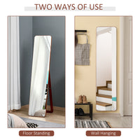 Specchio da Terra e Parete 37x43x156 cm Struttura in Legno Noce Chiaro