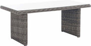 Tavolo da giardino deluxe - Tavolo da giardino in rattan - Tavolo da pranzo - Tavolo da esterno - Tavolo da soggiorno - Grigio - 180cm