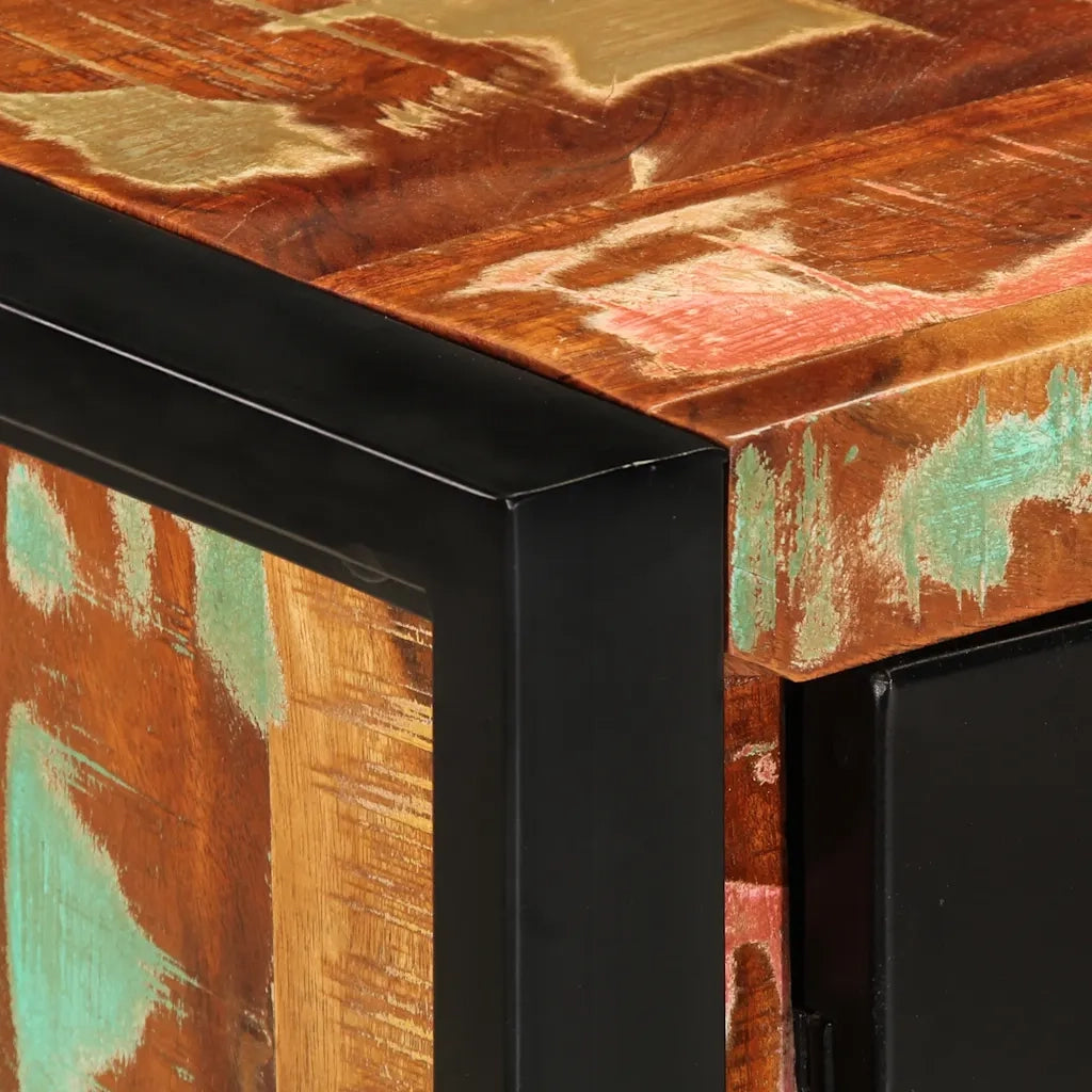 Tavolo Consolle Multicolore 90x35x75 cm Legno Massello Recupero 4013572