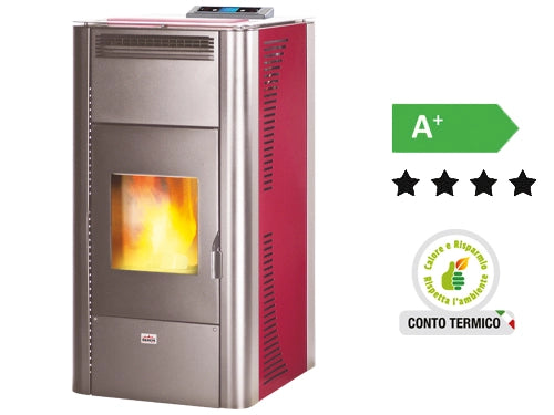 TERMOSTUFE PELLET QUEEN IDRO 24 BORDEAUX