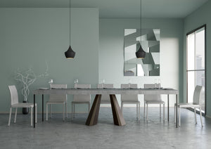 Consolle Allungabile 90-300x40x77 cm in Nobilitato Grigio