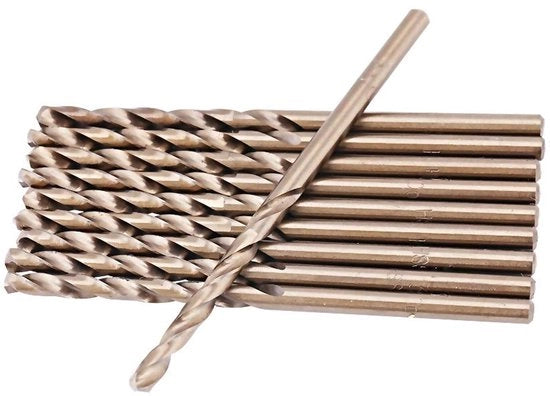 Corona d'oro - set di trapani a 1.0-5.0MM per metallo - set di trapani HSS-CO - set di trapani M35 ultra duro - adatto per legno e acciaio inossidabile - duraturo e resistente - B
