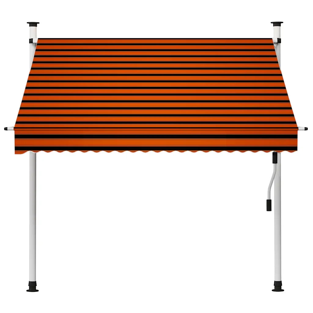 Tenda da Sole | Tenda parasole Retrattile Manuale 200 cm Arancione e Marrone