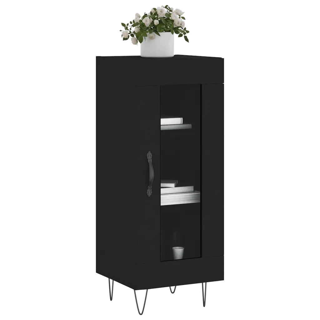 Credenza Nero 34,5x34x90 cm in Legno Multistrato 828789