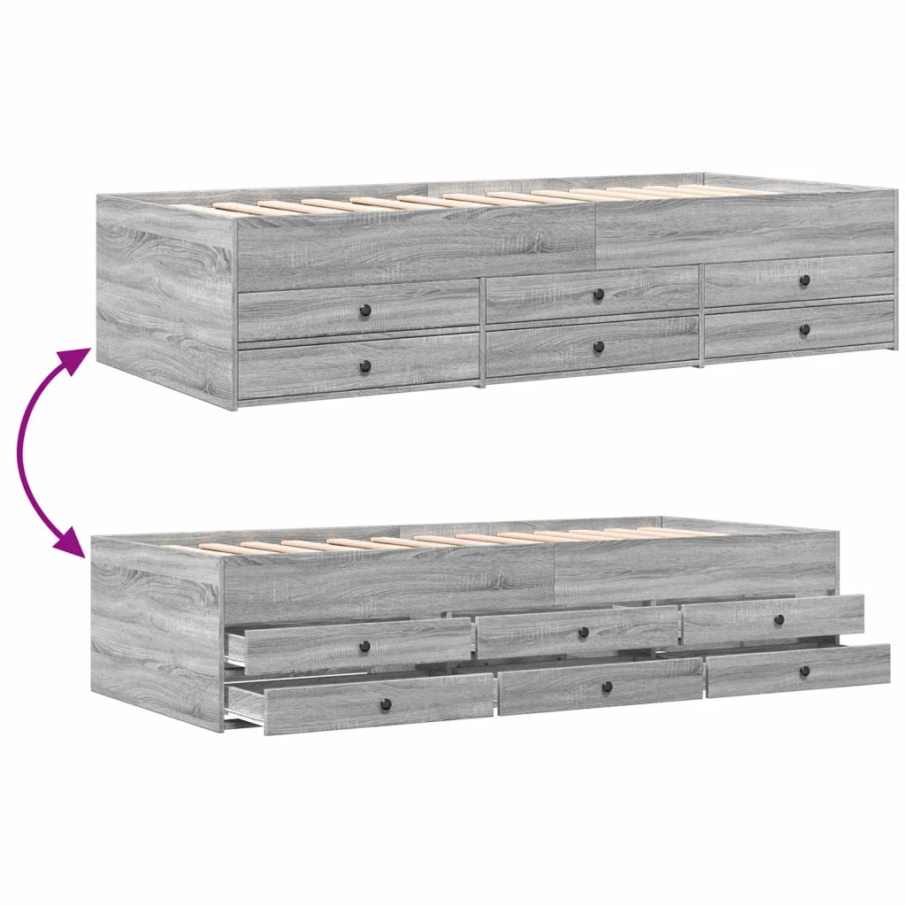 Telaio del letto con storage Sonoma grigio 80 x 200 cm 3429649