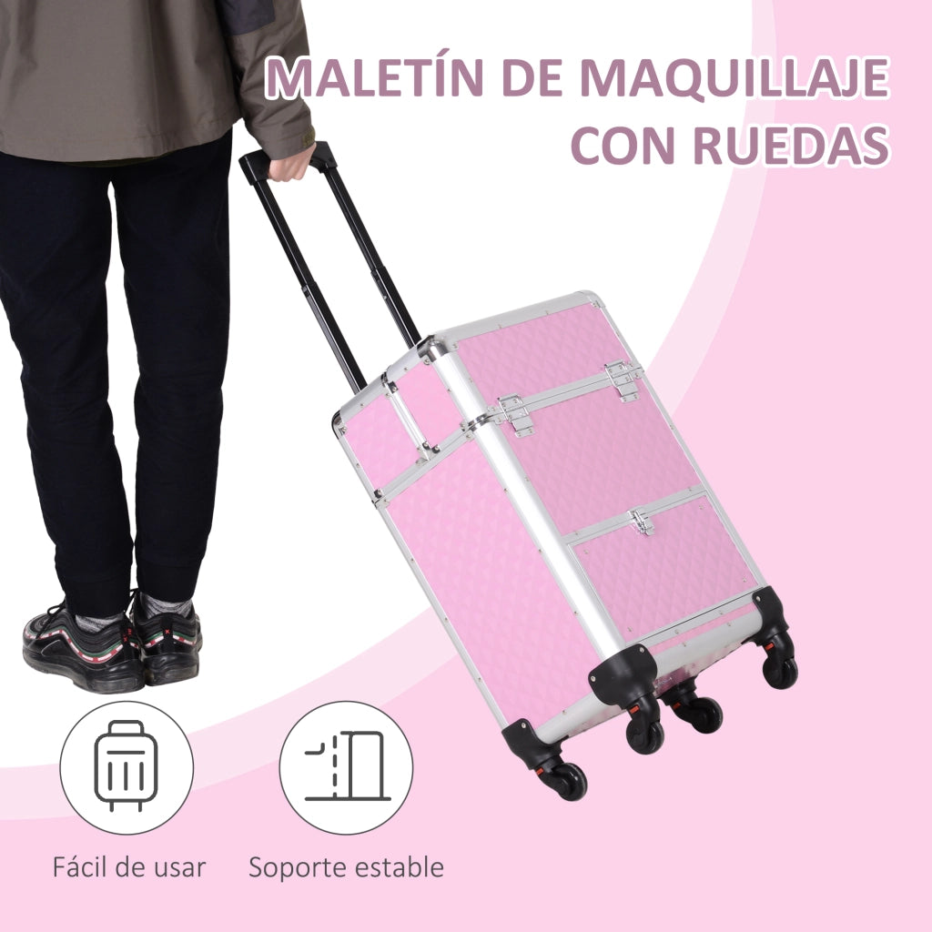Valigia Trucco Professionale ¨C Zephmum ¨C Rosa 34x25x62 cm