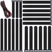40 cavi in raccordi riutilizzabili neri - 2 cm x 35 cm/30 cm/20 cm/15 cm (ogni 10 pezzi) - raccordi nylon regolabili
