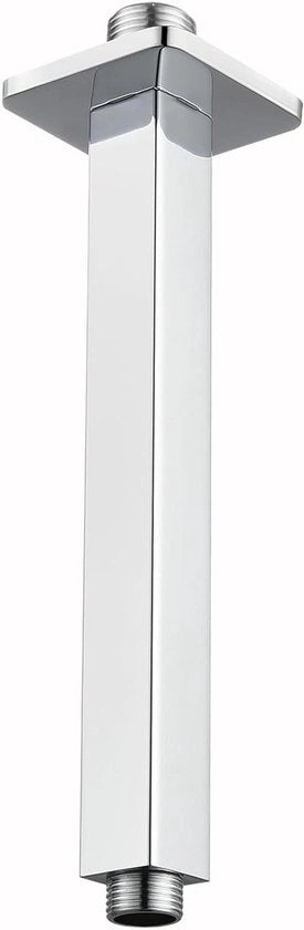 Vario arm per doccia rettilinea - Braccio doccia con flangia e tubo doccia fisso al soffitto (15 cm quadrato)