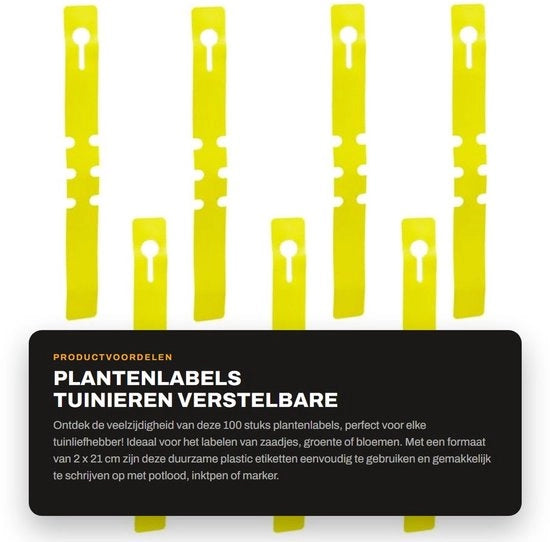 Etichette per piante 100 pezzi - Etichette per giardino adattabili - PVC - Etichette per piante - Resistenti all'acqua - 2 x 21 cm - Etichette per giardino