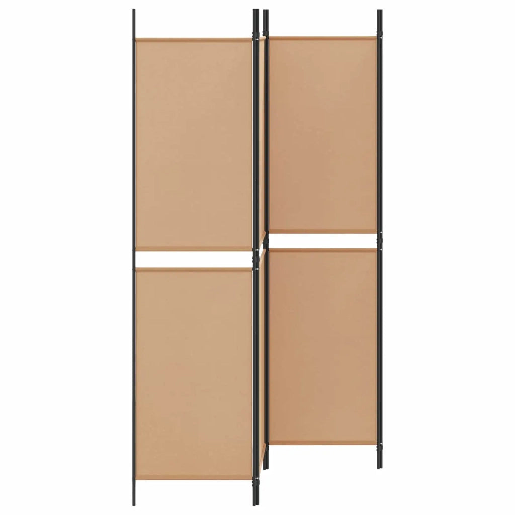 Paravento a 4 Pannelli Beige 200 x 200 cm Tessuto 42039220