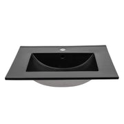 Lavabo da incasso AXIS 80 cm nero opaco ceramica design contemporaneo