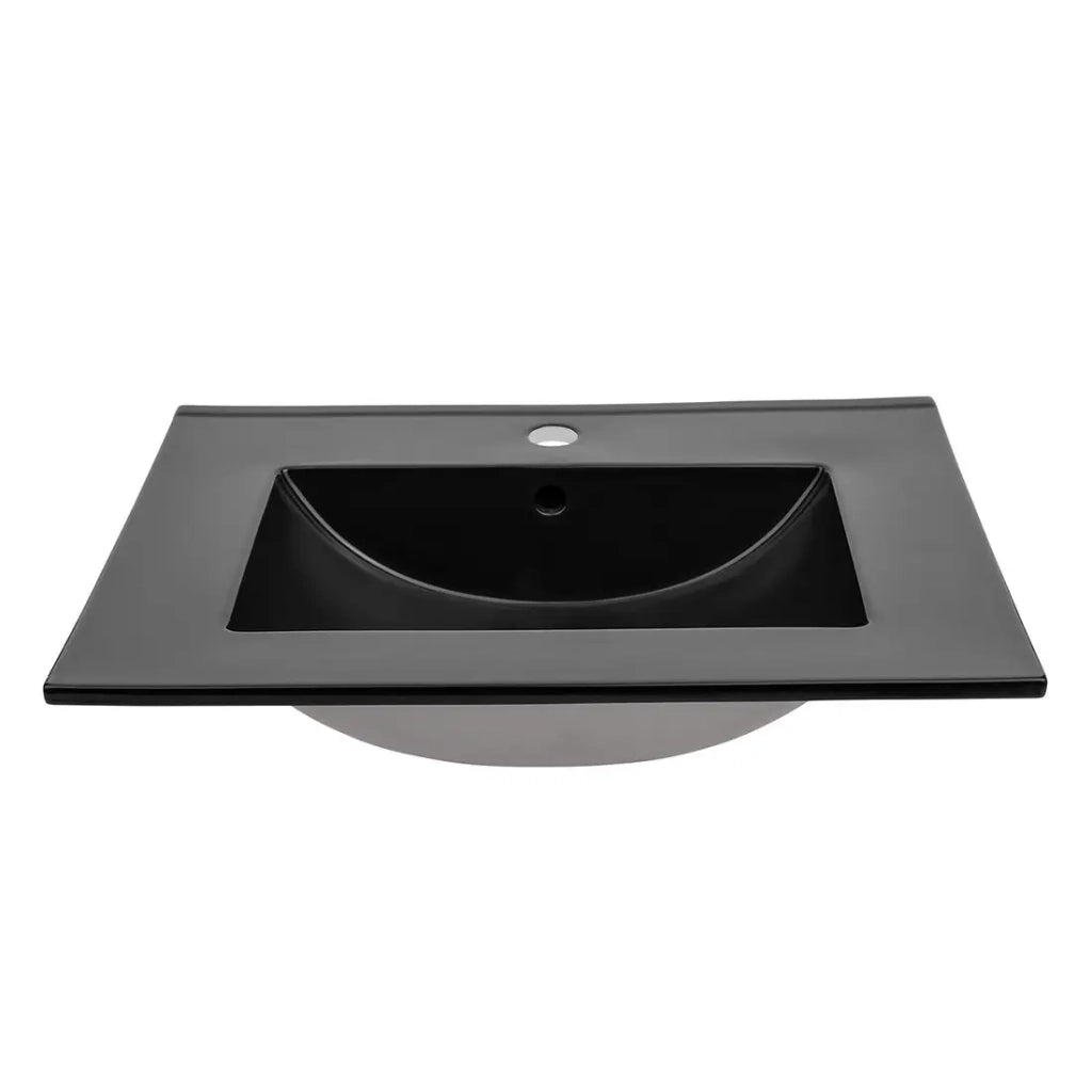 Lavabo da incasso AXIS 80 cm nero opaco ceramica design contemporaneo