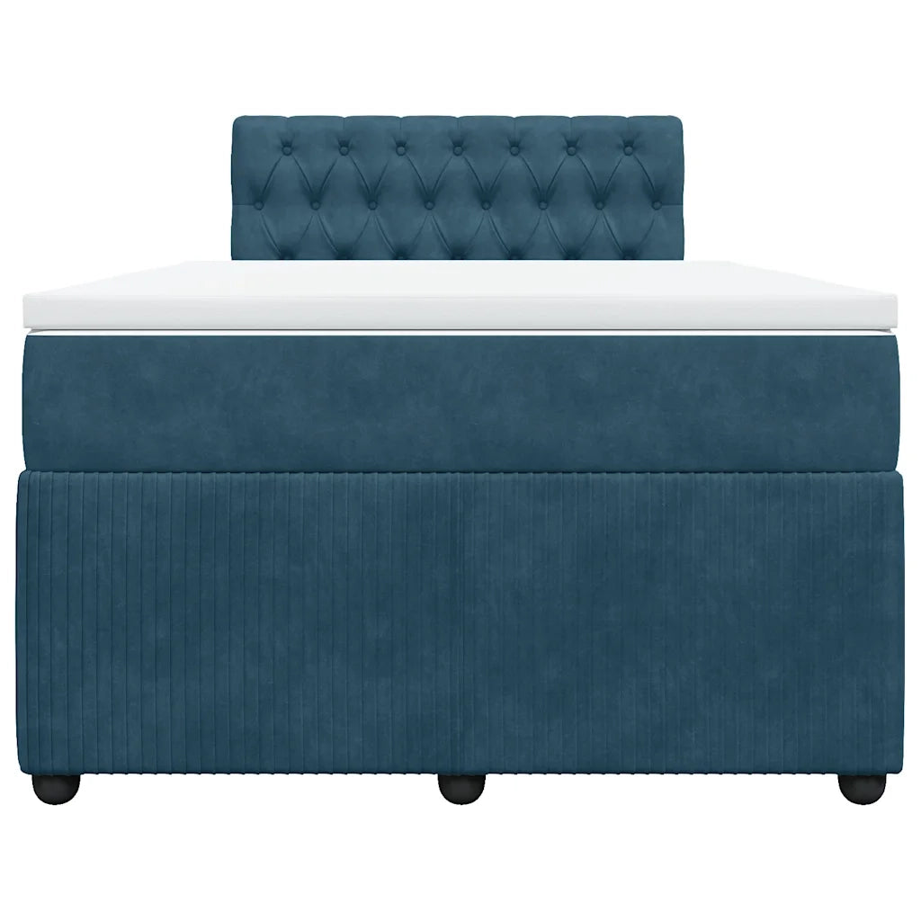 Giroletto a Molle con Materasso Blu 120x200 cm in Velluto