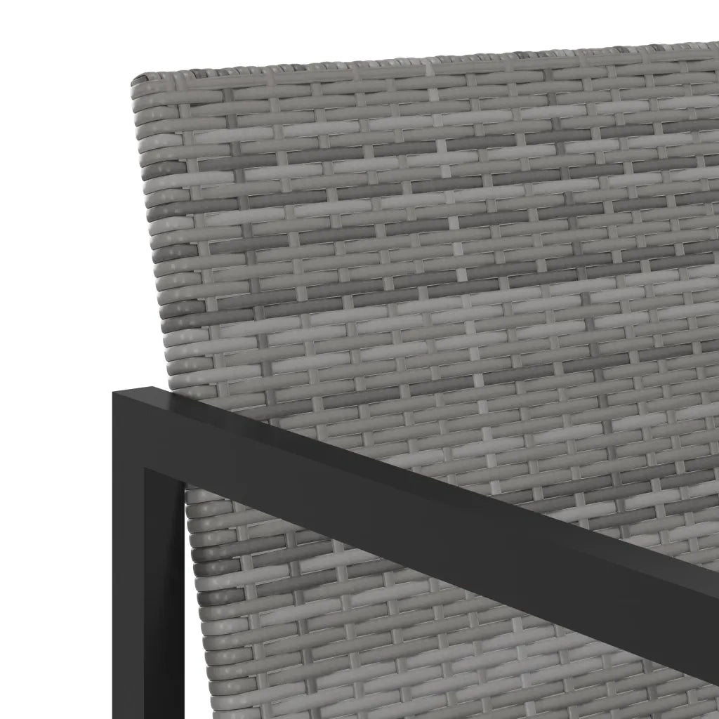 Set da Pranzo da Giardino 5 pz | Set Salotto da Giardino con Cuscini in Polyrattan Grigio