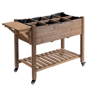 Fioriera da Giardino con Ruote ¨C zephmum ¨C Legno di Abete, Ripiano Pieghevole
