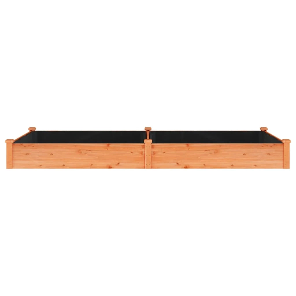 Fioriera rialzata per piante fiori patio giardino rivestimento 240 x 120 x 25 cm legno massello di abete marrone 02_0039841