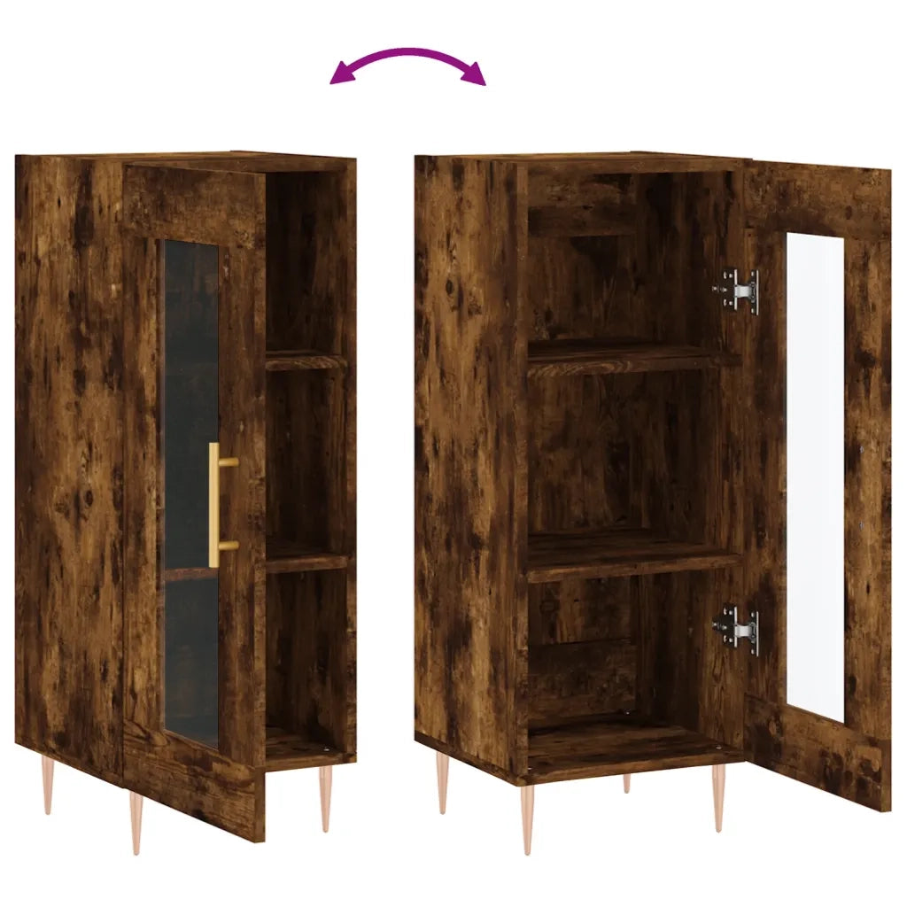 Credenza-Buffet-Armadio da cucina Rovere Fumo 34,5x34x90 cm in Legno Multistrato 358123