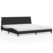 Letto con Materasso Hanko Nero 200x200 cm in Velluto 3208618