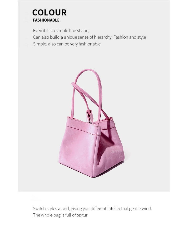 Borsa a tracolla da donna in vera pelle, colore rosa.