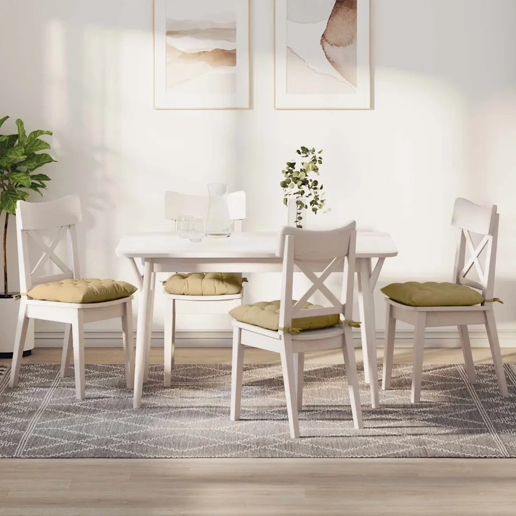 Cuscini per Seduta 4 pz | Cuscini per sedie Grigio Verde 40 x 40 x 6 cm