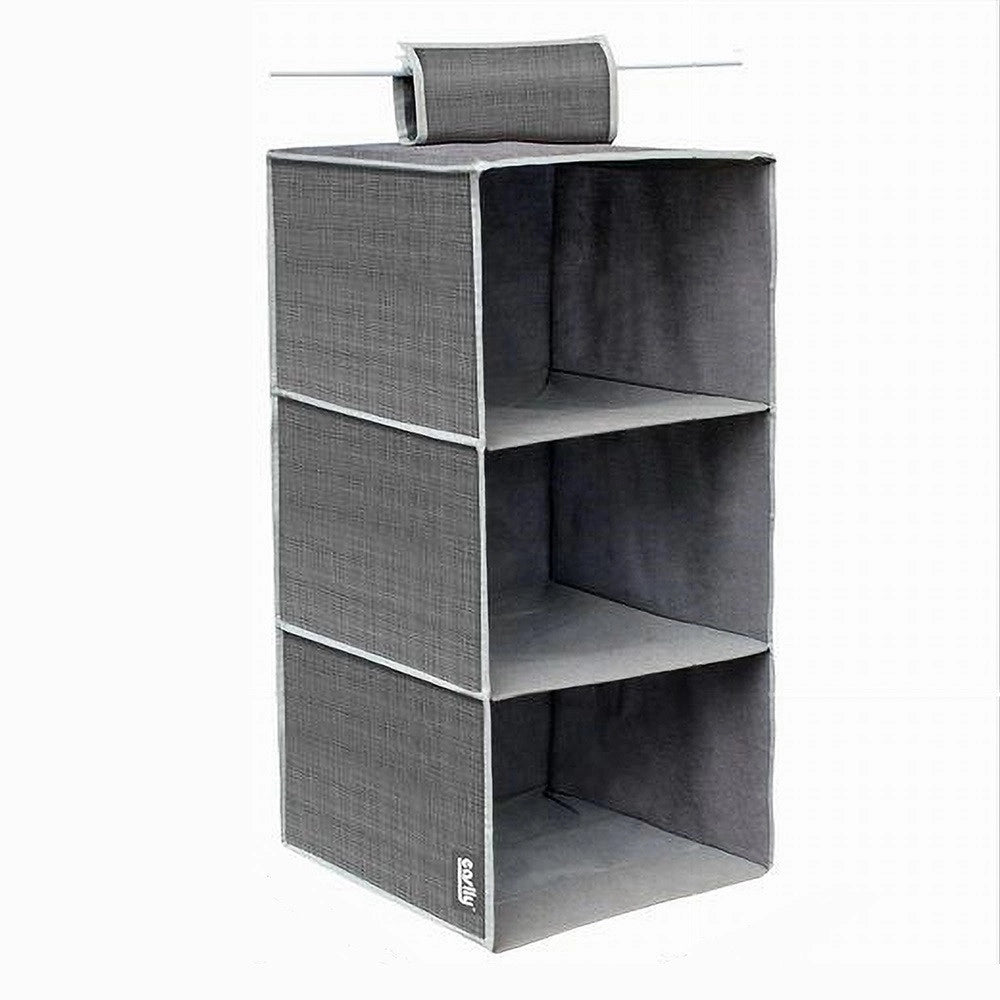 Trade Shop - Organizer Per Armadio In Tessuto Con 3 Ripiani Scomparti Salvaspazio 69701 -