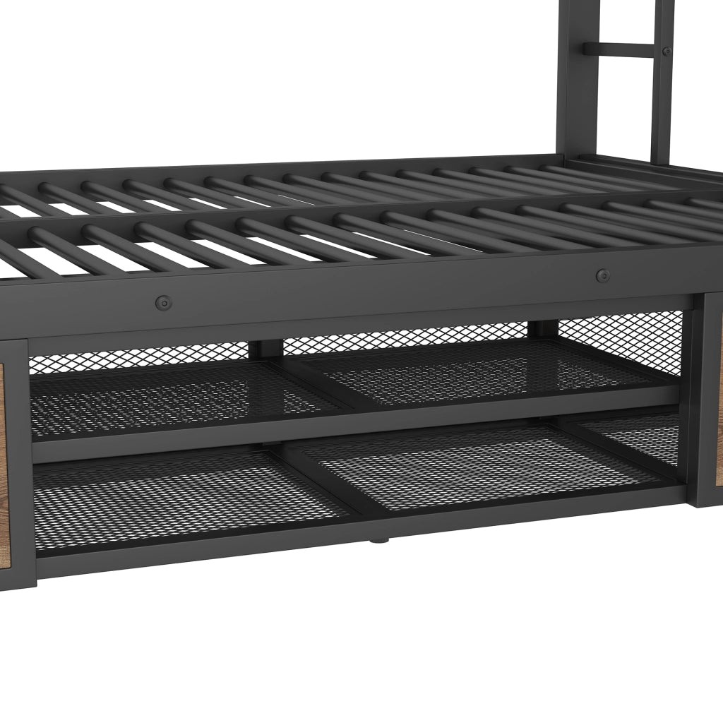 Letto a castello per bambini 90x200/140x200 cm nero