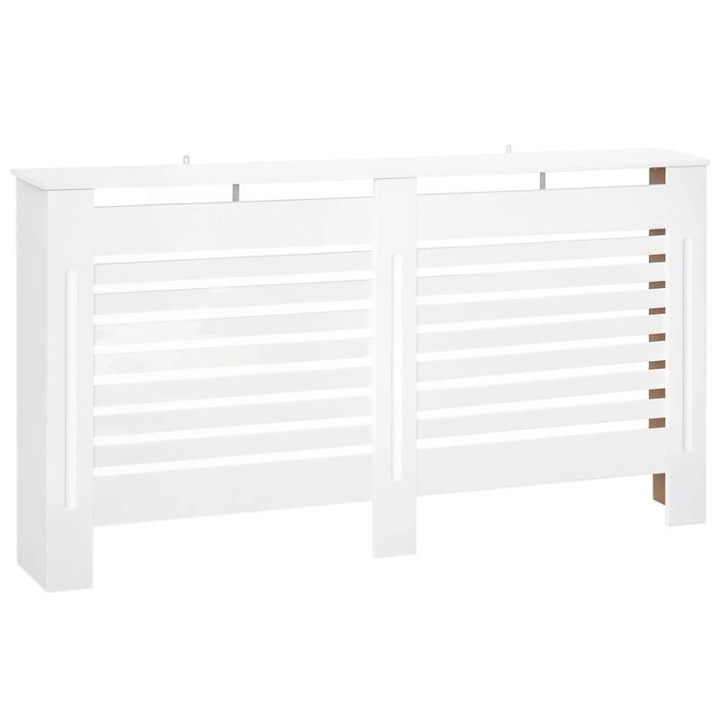 COPRITERMOSIFONI A DOGHE CON RIPIANO PORTAOGGETTI, IN LEGNO, 172X19X81 CM, BIANCO