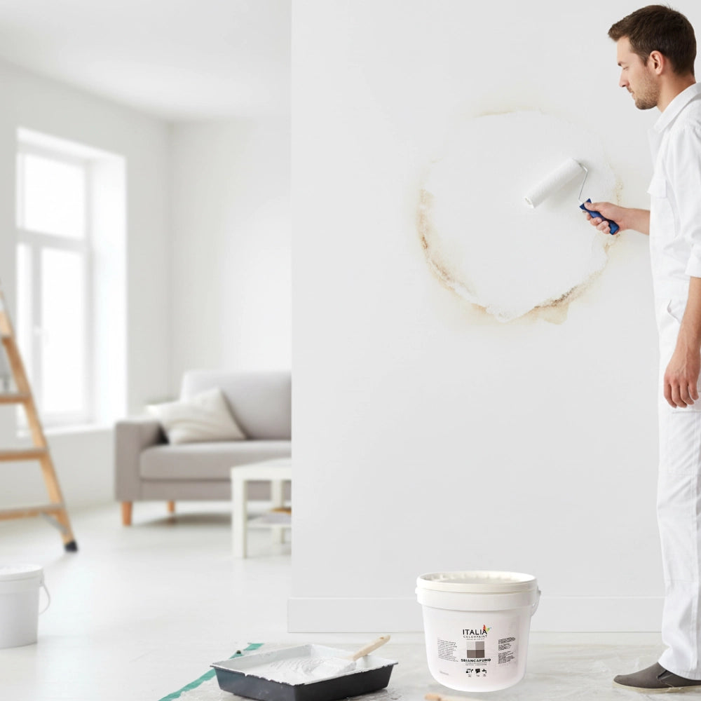 Sbiancafumo pittura acrilica bianco antimacchia e antialone *** formato 5 lt, confezione 1