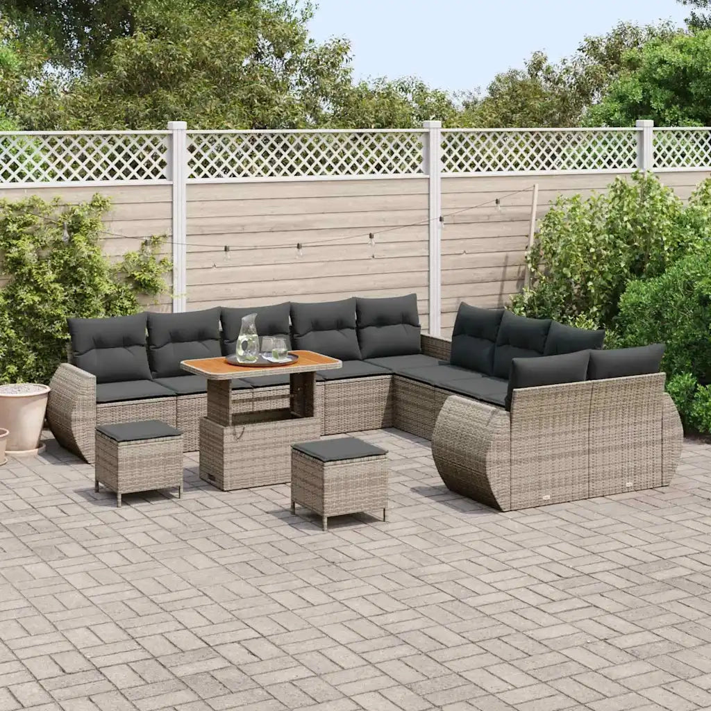 Set Divano da Giardino 13 pcs Grigio polyrattan 3361938