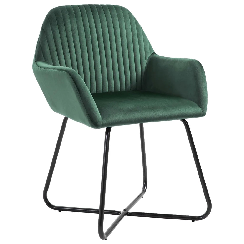 Sedie da Pranzo 2 pz Verdi in Velluto cod mxl 31463