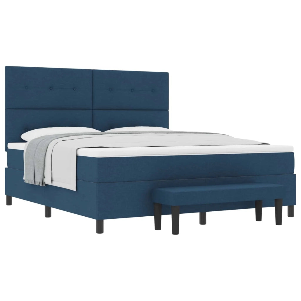 Letto a molle con testiera Blu 180 x 200 cm Tessuto 3344092