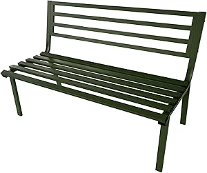 Panchina da Giardino 127x61x80 cm Montecarlo in Acciaio  Verde