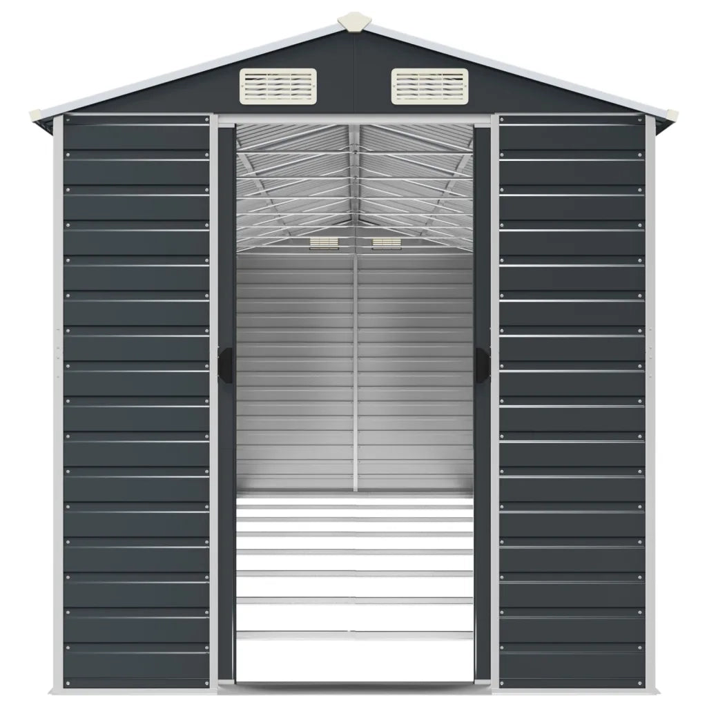 Capanno da Giardino Antracite 191x725x198cm in Acciaio Zincato 3188260
