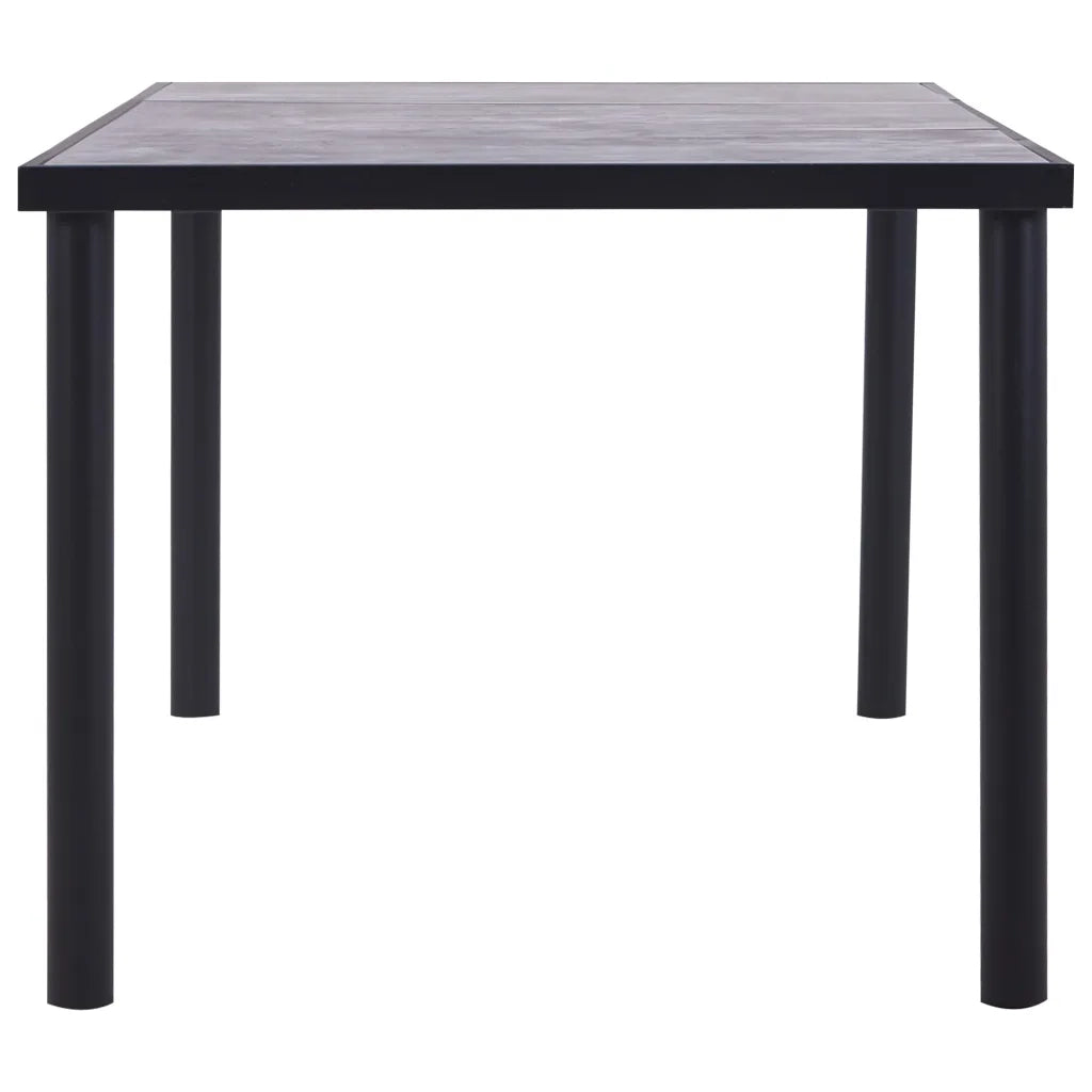 Tavolo da Pranzo Nero e Grigio Cemento 200x100x75 cm in MDF 281861