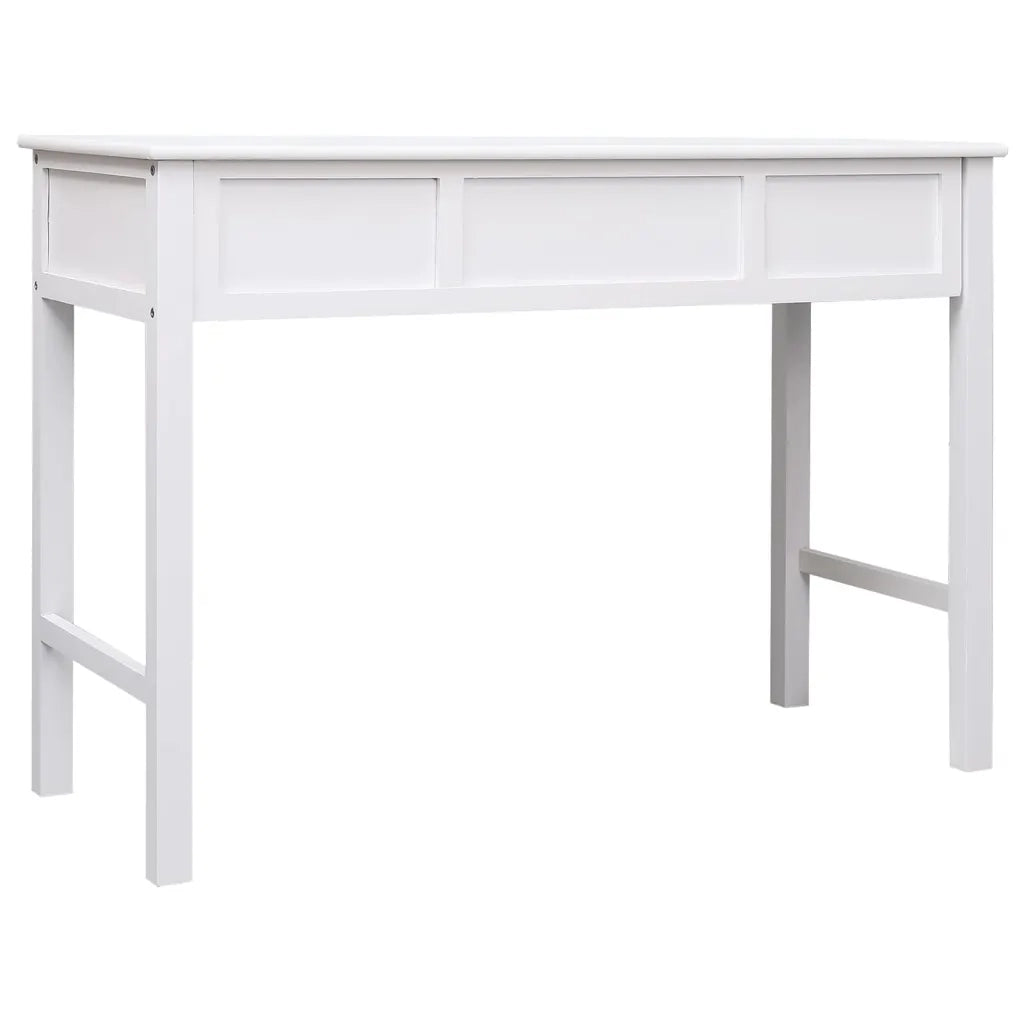 Scrivania | Tavolo da Ufficio Bianca 108x45x76 cm in Legno Massello di Paulownia