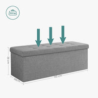 Pouf contenitore Valora PUFA in MDF grigio chiaro per camera da letto