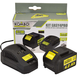 KIT EASY2PRO – Batteria al Litio 4.0Ah + Caricabatteria 2,4A