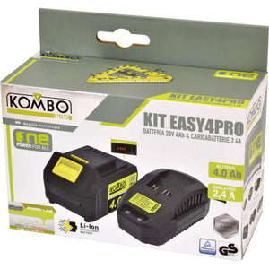 KIT EASY2PRO – Batteria al Litio 4.0Ah + Caricabatteria 2,4A