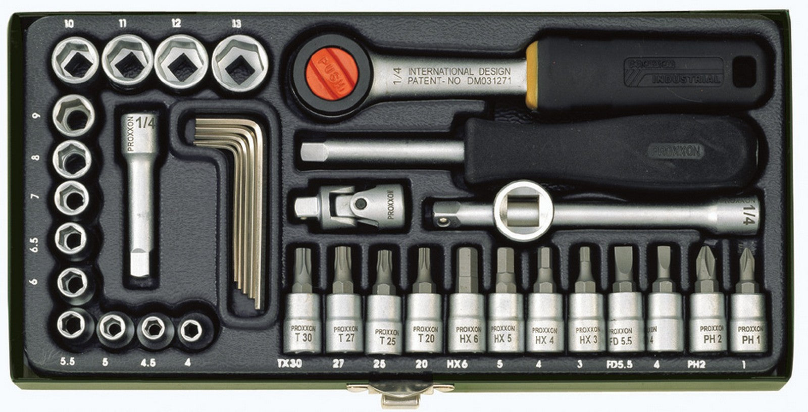 proxxon 23080 chiavi a bussola 1/4 36 pz cod:ferx.30305