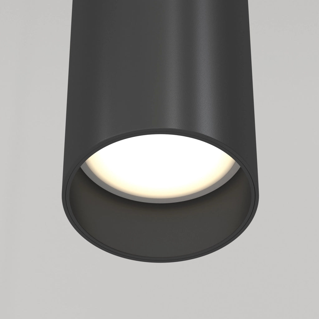 Lampadario A Sospensione Moderno Focus Alluminio Nero 1 Luce Gu10 10W
