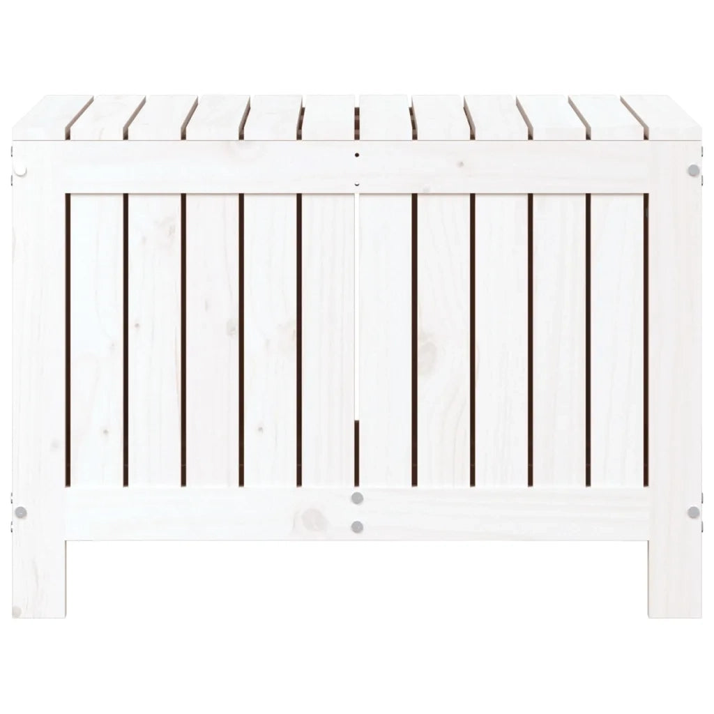 Contenitore Giardino Bianco 76x42,5x54cm Legno Massello di Pino