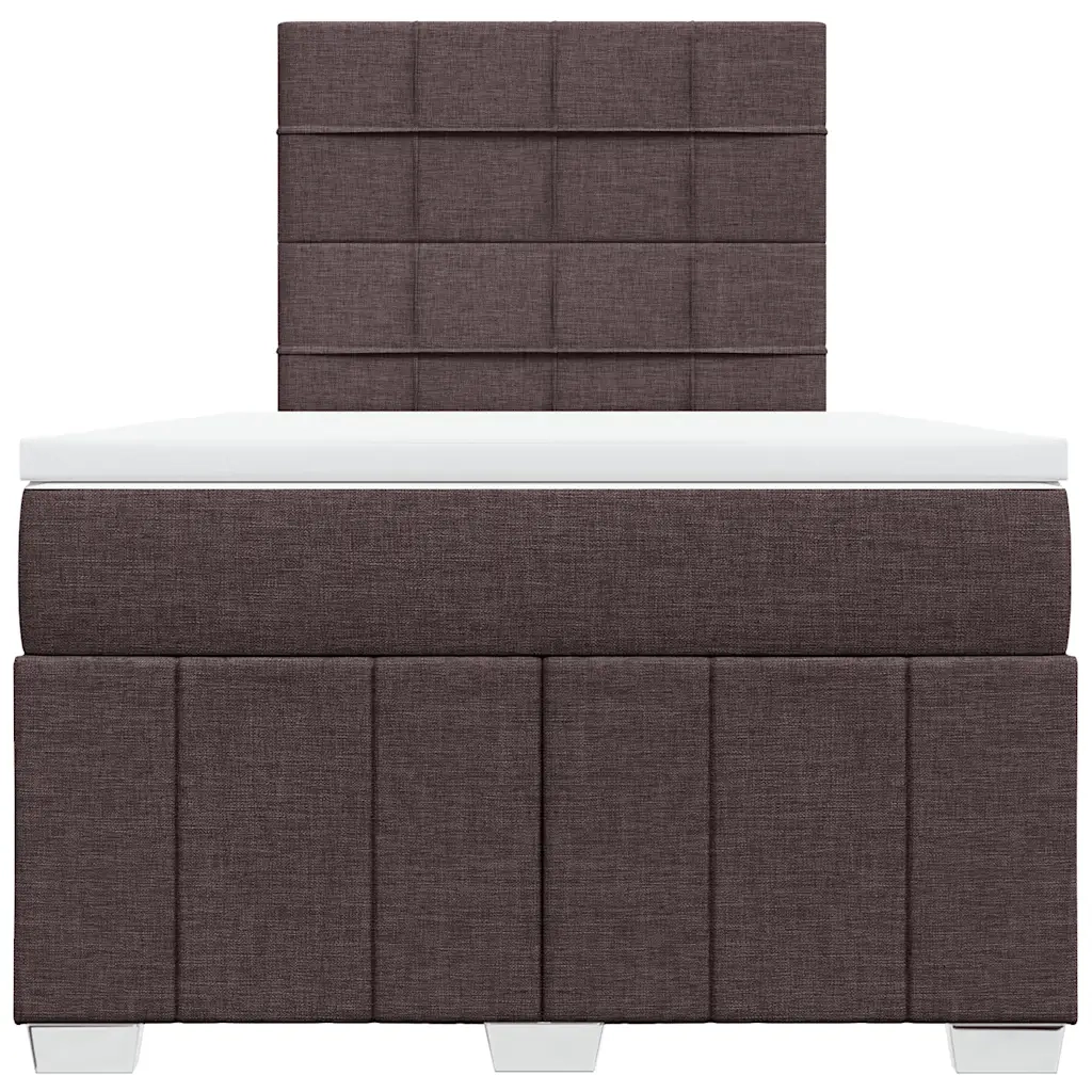 Giroletto a Molle con Materasso Marrone Scuro 120x190cm Tessuto