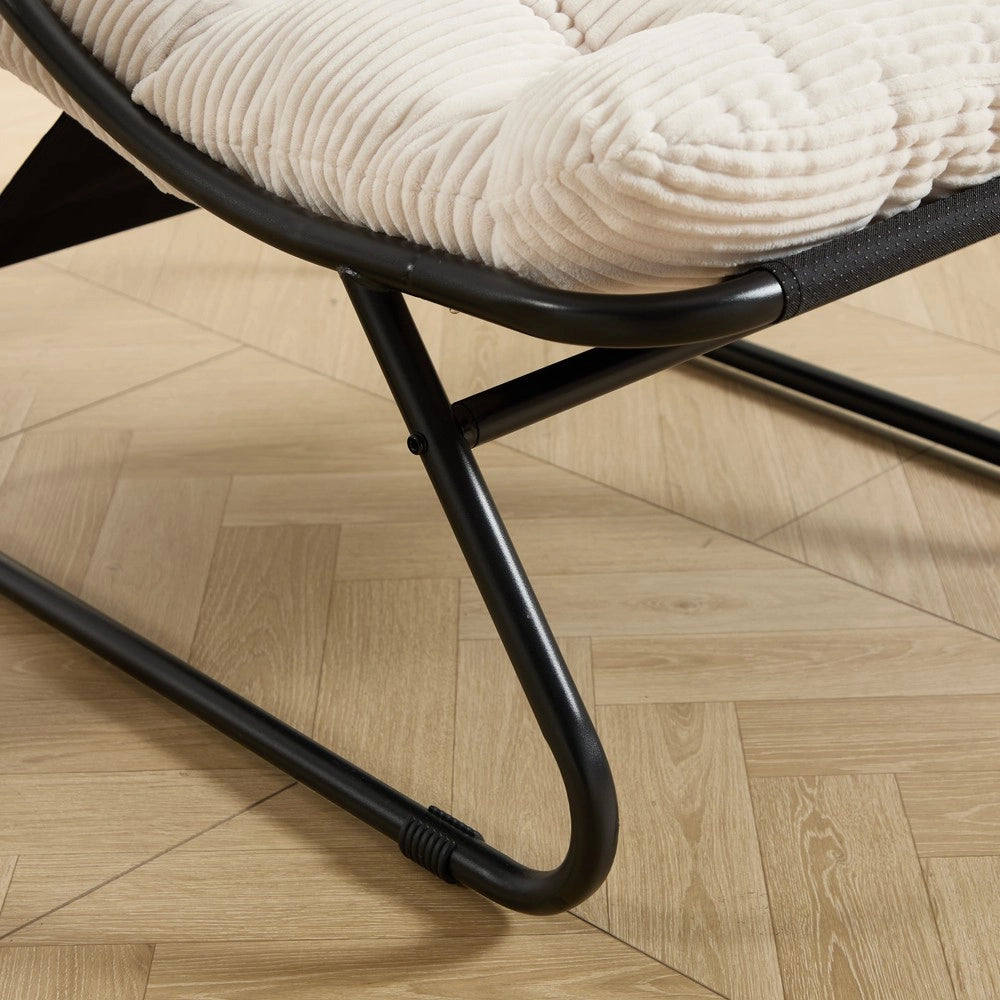 Poltrona Relax Reclinabile con Poggiapiedi ¨C Xylo ¨C Nero con Cuscino Bianco