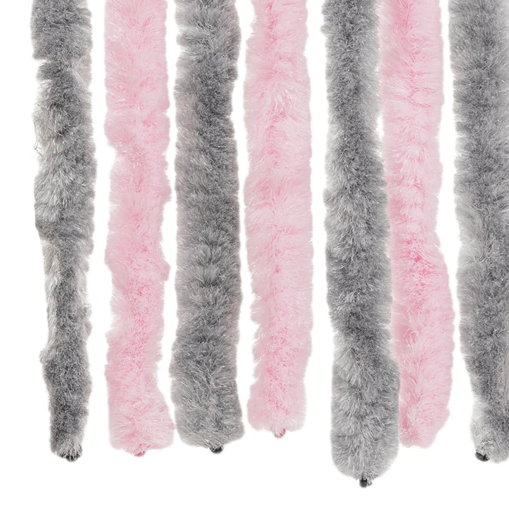 Tenda Antimosche Grigio Argento e Rosa 118x220 cm in Ciniglia CFW7076172