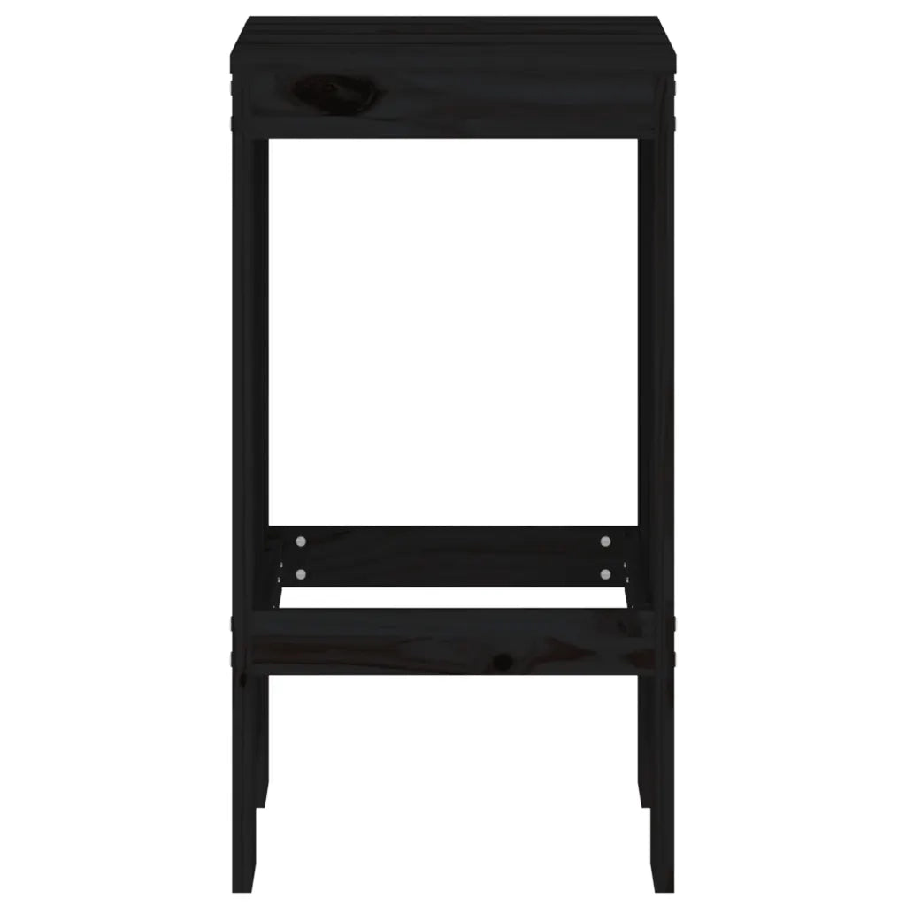 Sgabelli da Bar 2pz Neri 40x36x75 cm in Legno Massello di Pino 825349