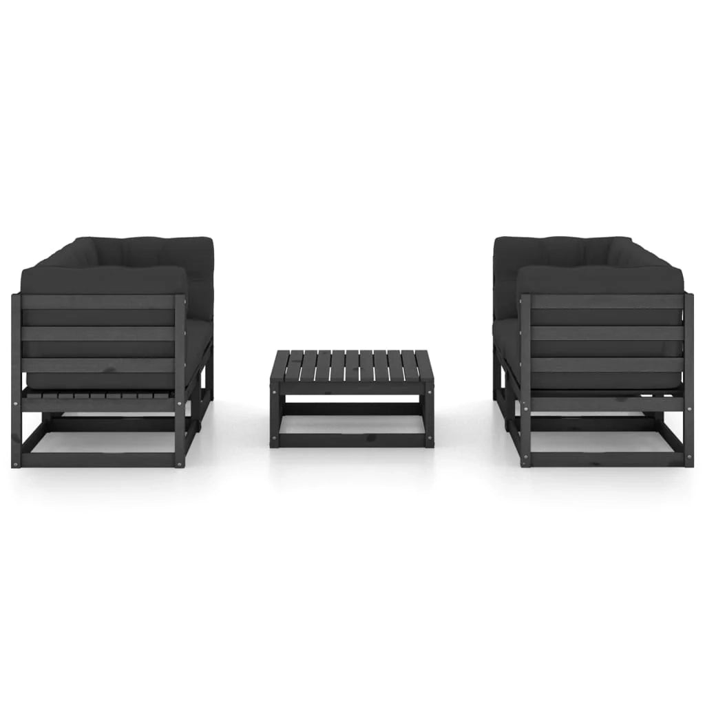 Set di mobili da giardino mobili da esterno 5 pezzi con cuscini legno di pino massiccio 02_0016344