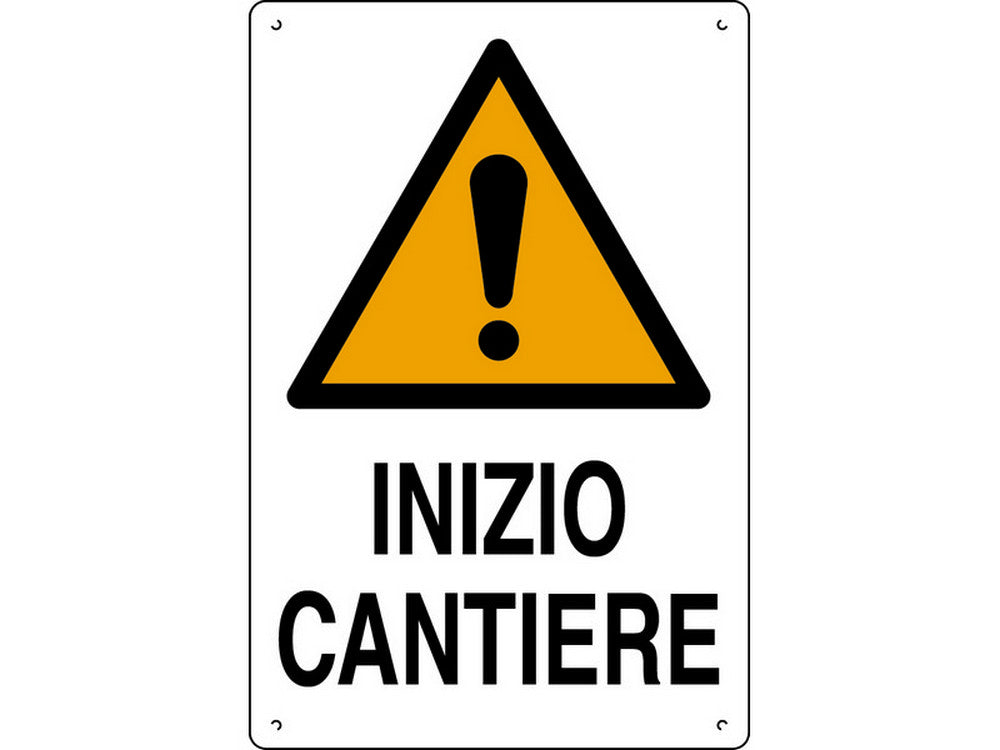 cartello segnaletico inizio cantiere  cm. 40x60 cod:ferx.vit26746