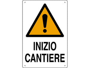 cartello segnaletico inizio cantiere  cm. 40x60 cod:ferx.vit26746