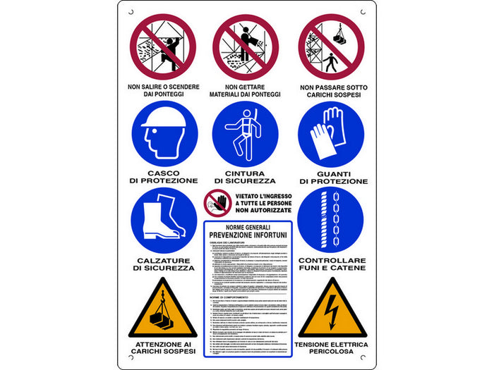 cartello segnaletico cantieri edili cm. 60x80 cod:ferx.vit18621