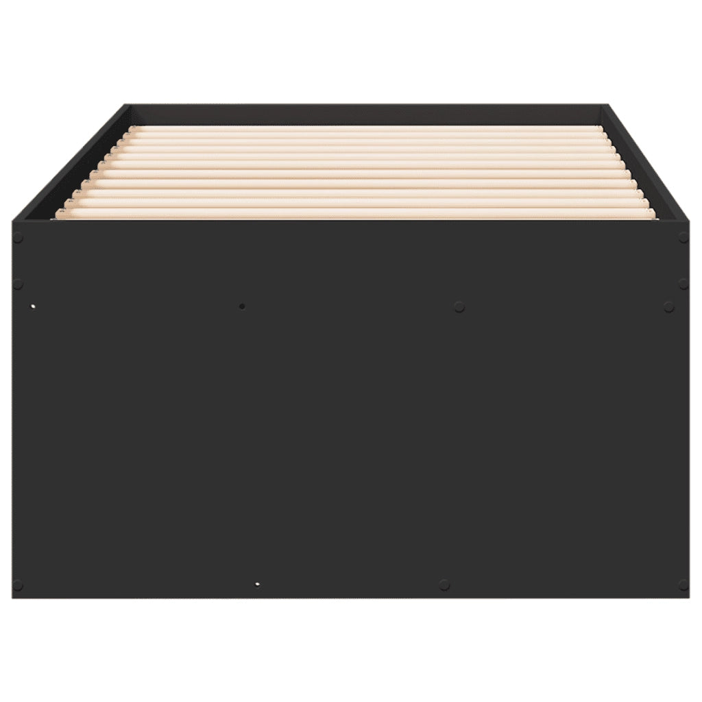Divano Letto con Cassetti senza Materasso Nero 90x190 cm